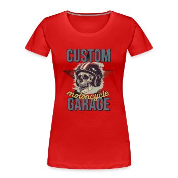 CUSTOM motorcycle GARAGE - Women's Premium Organic T-Shirt - red - Front - Mia (176cm)