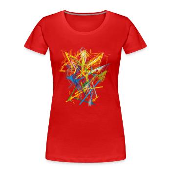 abstract - Women's Premium Organic T-Shirt - red - Front - Mia (176cm)