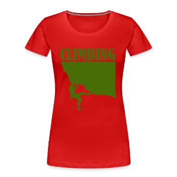 climbing - Frauen Premium Bio T-Shirt - Rot - Vorne - Mia (176cm)