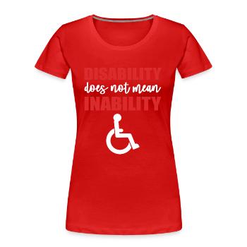 Rollstuhl - Frauen Premium Bio T-Shirt - Rot - Vorne - Mia (176cm)