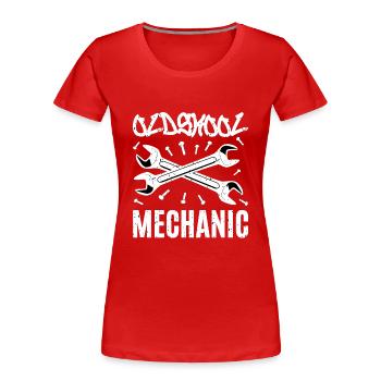 Mécanicien - T-shirt bio Premium Femme - rouge - Devant - Mia (176cm)
