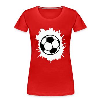 Blobs de football - T-shirt bio Premium Femme - rouge - Devant - Mia (176cm)
