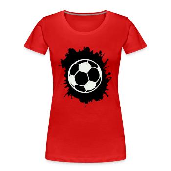 fußball klecks - Frauen Premium Bio T-Shirt - Rot - Vorne - Mia (176cm)