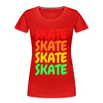 Patin - T-shirt bio Premium Femme - rouge - Devant - Mia (176cm)