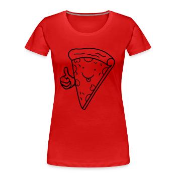 pizza comic 01 - Frauen Premium Bio T-Shirt - Rot - Vorne - Mia (176cm)