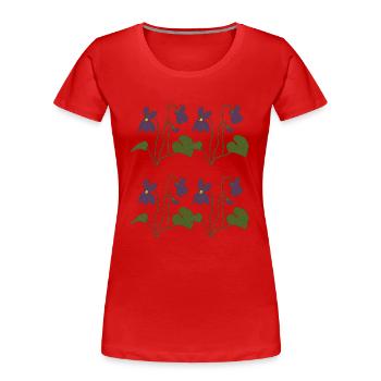 Violet 4 plis - T-shirt bio Premium Femme - rouge - Devant - Mia (176cm)