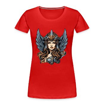 guerrier - T-shirt bio Premium Femme - rouge - Devant - Mia (176cm)