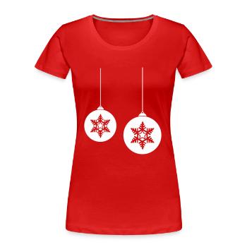 Boule de Noël étoile 2 - T-shirt bio Premium Femme - rouge - Devant - Mia (176cm)