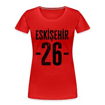 Eskişehir 26 – Fier de la modernité et de la tradition - T-shirt bio Premium Femme - rouge - Devant - Mia (176cm)