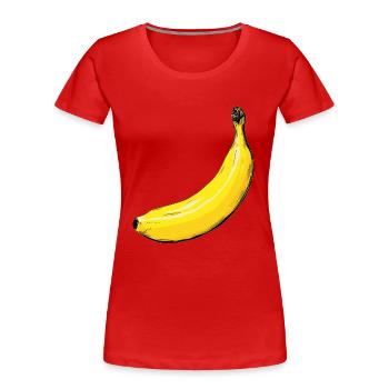 Banana - Women's Premium Organic T-Shirt - red - Front - Mia (176cm)