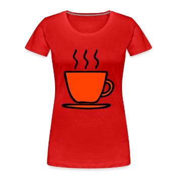 Tasse - Frauen Premium Bio T-Shirt - Rot - Vorne - Mia (176cm)