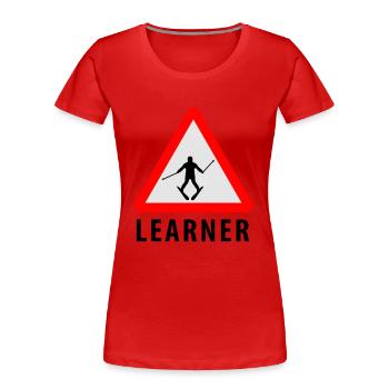 Ski Learner - T-shirt bio Premium Femme - rouge - Devant - Mia (176cm)