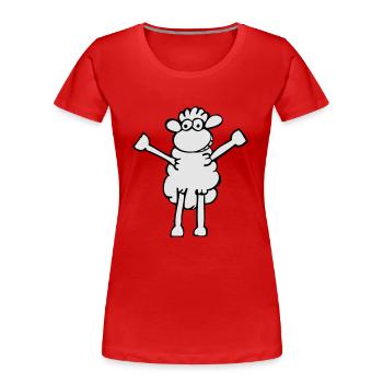 Moppel Schaf Flex - Frauen Premium Bio T-Shirt - Rot - Vorne - Mia (176cm)