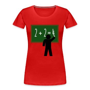 Lehrer Mathe Zahlen Tafel Schule - Frauen Premium Bio T-Shirt - Rot - Vorne - Mia (176cm)