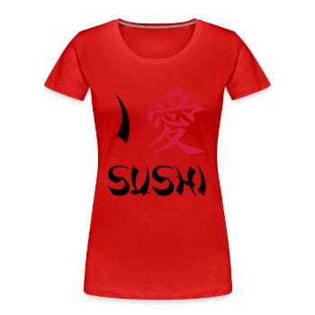 Ich liebe Sushi - Frauen Premium Bio T-Shirt - Rot - Vorne - Mia (176cm)