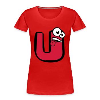 U lettre nom écrire bande dessin animé visage l - T-shirt bio Premium Femme - rouge - Devant - Mia (176cm)