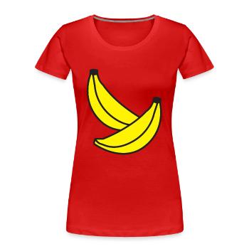 zwei Bananen - Frauen Premium Bio T-Shirt - Rot - Vorne - Mia (176cm)