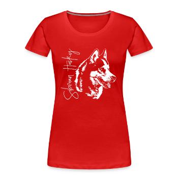 SIBERIAN HUSKY Dogs Dog Wilsigns portrait de chien - T-shirt bio Premium Femme - rouge - Devant - Mia (176cm)
