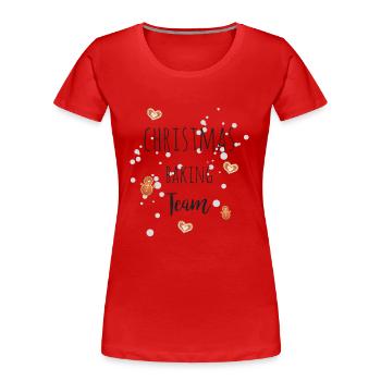 christmas baking team - Women's Premium Organic T-Shirt - red - Front - Mia (176cm)