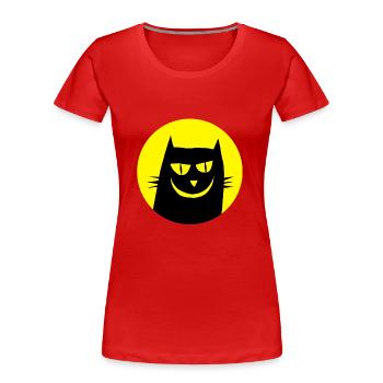 Katze Lustig - Frauen Premium Bio T-Shirt - Rot - Vorne - Mia (176cm)