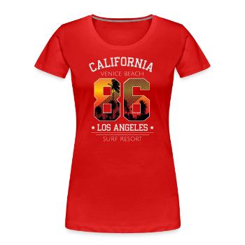 Kalifornien Venice Beach Los Angeles Surfing Resort - Frauen Premium Bio T-Shirt - Rot - Vorne - Mia (176cm)