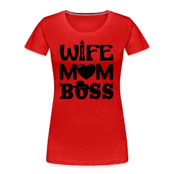 Femme Maman Boss - T-shirt bio Premium Femme - rouge - Devant - Mia (176cm)