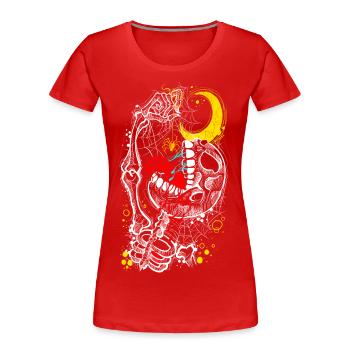 Gothic - Frauen Premium Bio T-Shirt - Rot - Vorne - Mia (176cm)