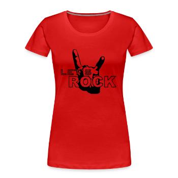 letsrock - T-shirt bio Premium Femme - rouge - Devant - Mia (176cm)