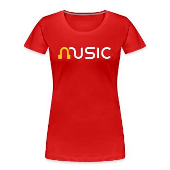 Musique - Musik - T-shirt bio Premium Femme - rouge - Devant - Mia (176cm)