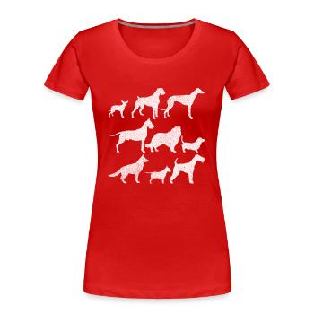 CHIENS CHIENS CADEAUX - T-shirt bio Premium Femme - rouge - Devant - Mia (176cm)