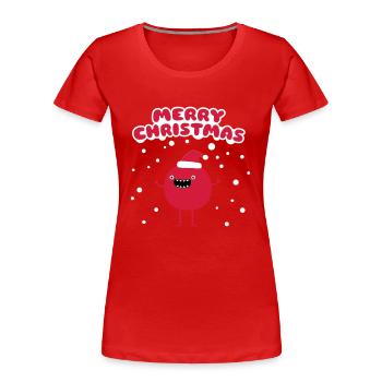 Funny Santa Claus - Merry Christmas - Women's Premium Organic T-Shirt - red - Front - Mia (176cm)