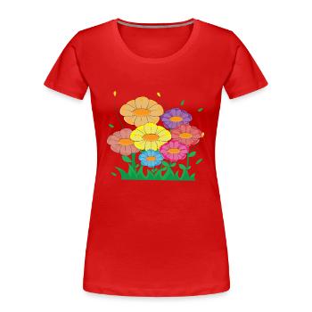 prairie fleur - T-shirt bio Premium Femme - rouge - Devant - Mia (176cm)