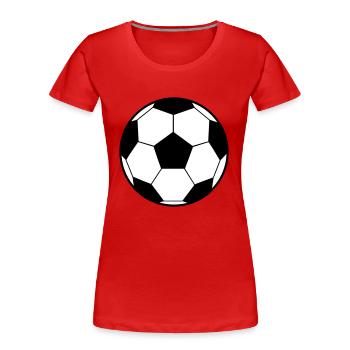 Fussball - Wir sind Fußballfans! - Frauen Premium Bio T-Shirt - Rot - Vorne - Mia (176cm)