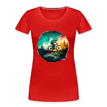 VTT BMX VTT Bike Street Trial Outdoor - T-shirt bio Premium Femme - rouge - Devant - Mia (176cm)