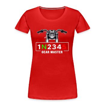 Motorrad motor-biker Motorradfahrer Motorradtour - Frauen Premium Bio T-Shirt - Rot - Vorne - Mia (176cm)