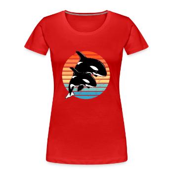 Orcas - Frauen Premium Bio T-Shirt - Rot - Vorne - Mia (176cm)