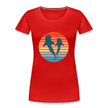 Walhai - Frauen Premium Bio T-Shirt - Rot - Vorne - Mia (176cm)