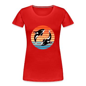 Orcas - Frauen Premium Bio T-Shirt - Rot - Vorne - Mia (176cm)