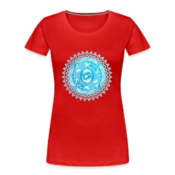 Orca Dolphin Turtle - Women's Premium Organic T-Shirt - red - Front - Mia (176cm)