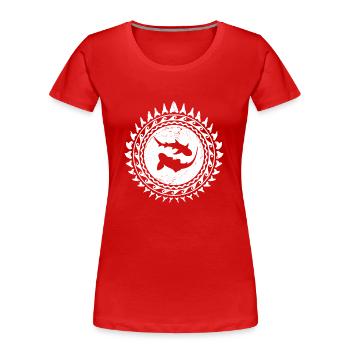 Requin zèbre - T-shirt bio Premium Femme - rouge - Devant - Mia (176cm)