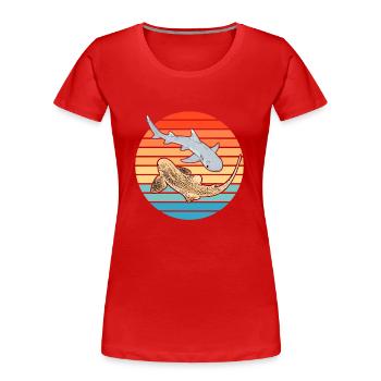 Zebra shark whitetip reef shark - Women's Premium Organic T-Shirt - red - Front - Mia (176cm)