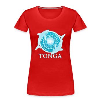 Whitetip Reef Sharks Tonga Pride - Women's Premium Organic T-Shirt - red - Front - Mia (176cm)