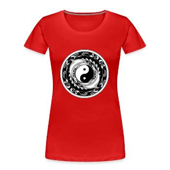 Yin Yang Dolphins - Women's Premium Organic T-Shirt - red - Front - Mia (176cm)