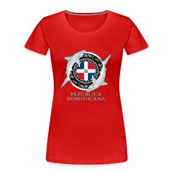Requin de récif des Caraïbes République dominicaine - T-shirt bio Premium Femme - rouge - Devant - Mia (176cm)
