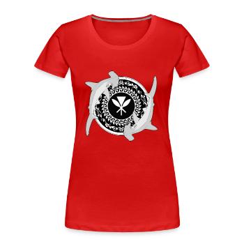 Requin-marteau Kanaka Maoli - T-shirt bio Premium Femme - rouge - Devant - Mia (176cm)