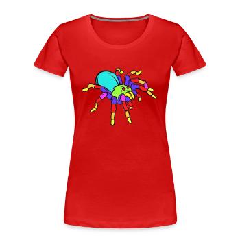 Spider Funny - T-shirt bio Premium Femme - rouge - Devant - Mia (176cm)