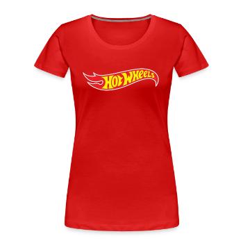 Hot Wheels Klassisches Logo - Frauen Premium Bio T-Shirt - Rot - Vorne - Mia (176cm)