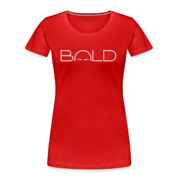 Bald - Kahl - Frauen Premium Bio T-Shirt - Rot - Vorne - Mia (176cm)
