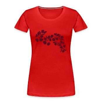 Flowers - Women's Premium Organic T-Shirt - red - Front - Mia (176cm)