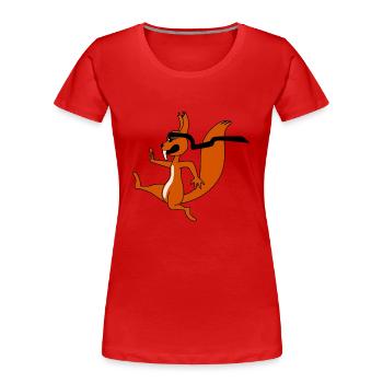 Ninja Eichhörnchen - Frauen Premium Bio T-Shirt - Rot - Vorne - Mia (176cm)